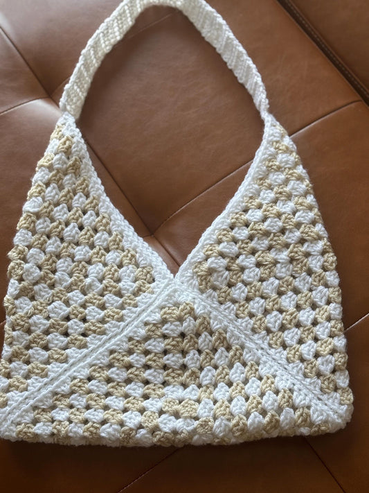 Handmade Crochet Granny Square Tote Bag – Customizable Colors