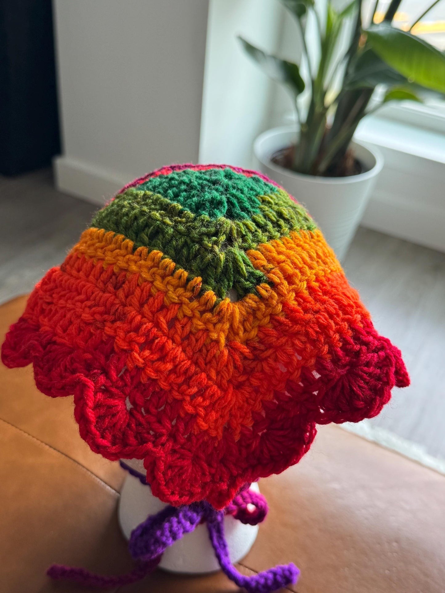 Pride Collection Handmade Crochet Bandana – Rainbow Flag