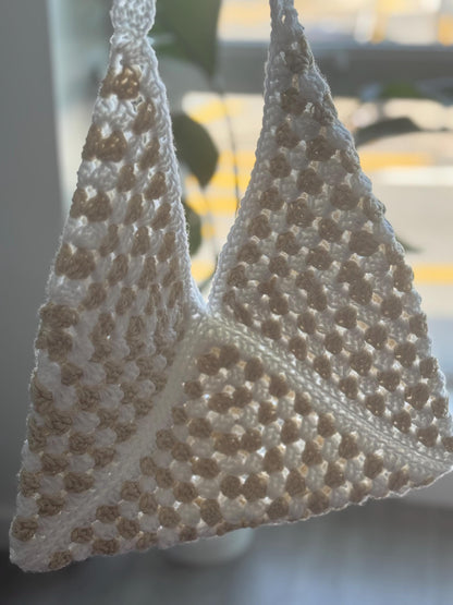 Handmade Crochet Granny Square Tote Bag – Customizable Colors