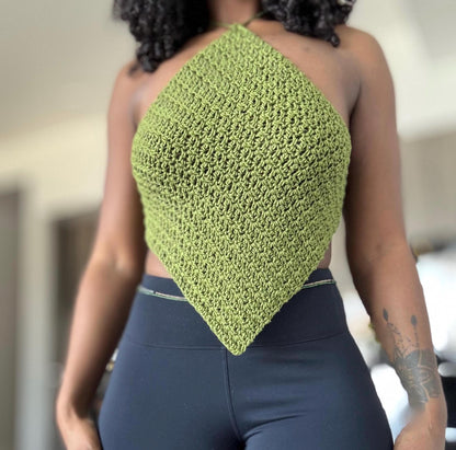 Tasia Crochet Halter Top – Multiple Color options Available