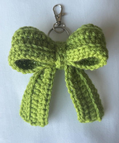 Handmade Crochet Bow Keychain | Mini Bag Charm Accessory