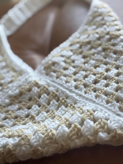 Handmade Crochet Granny Square Tote Bag – Customizable Colors