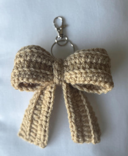 Handmade Crochet Bow Keychain | Mini Bag Charm Accessory