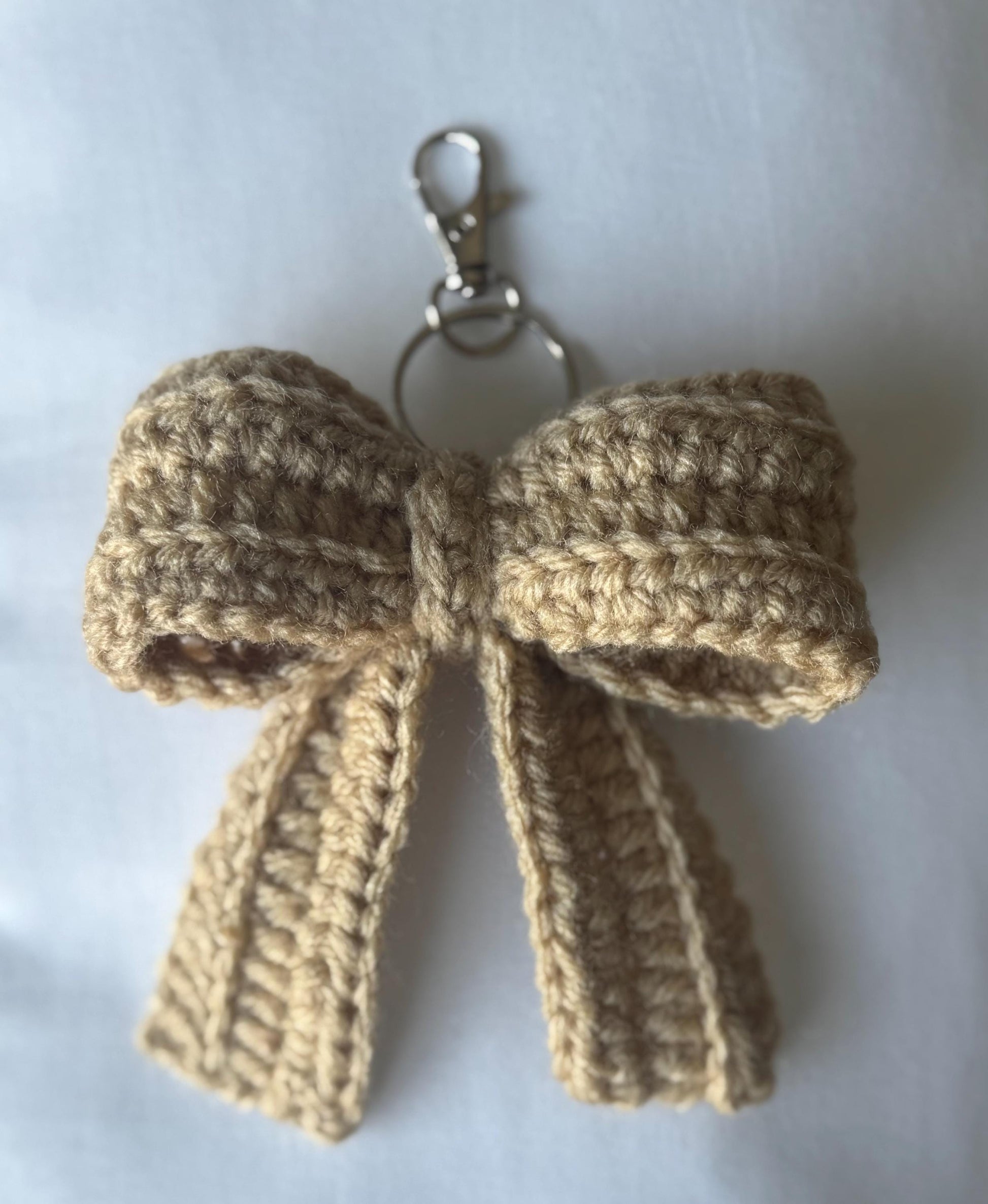Handmade Crochet Red Bow Keychain | Cute Bag Charm