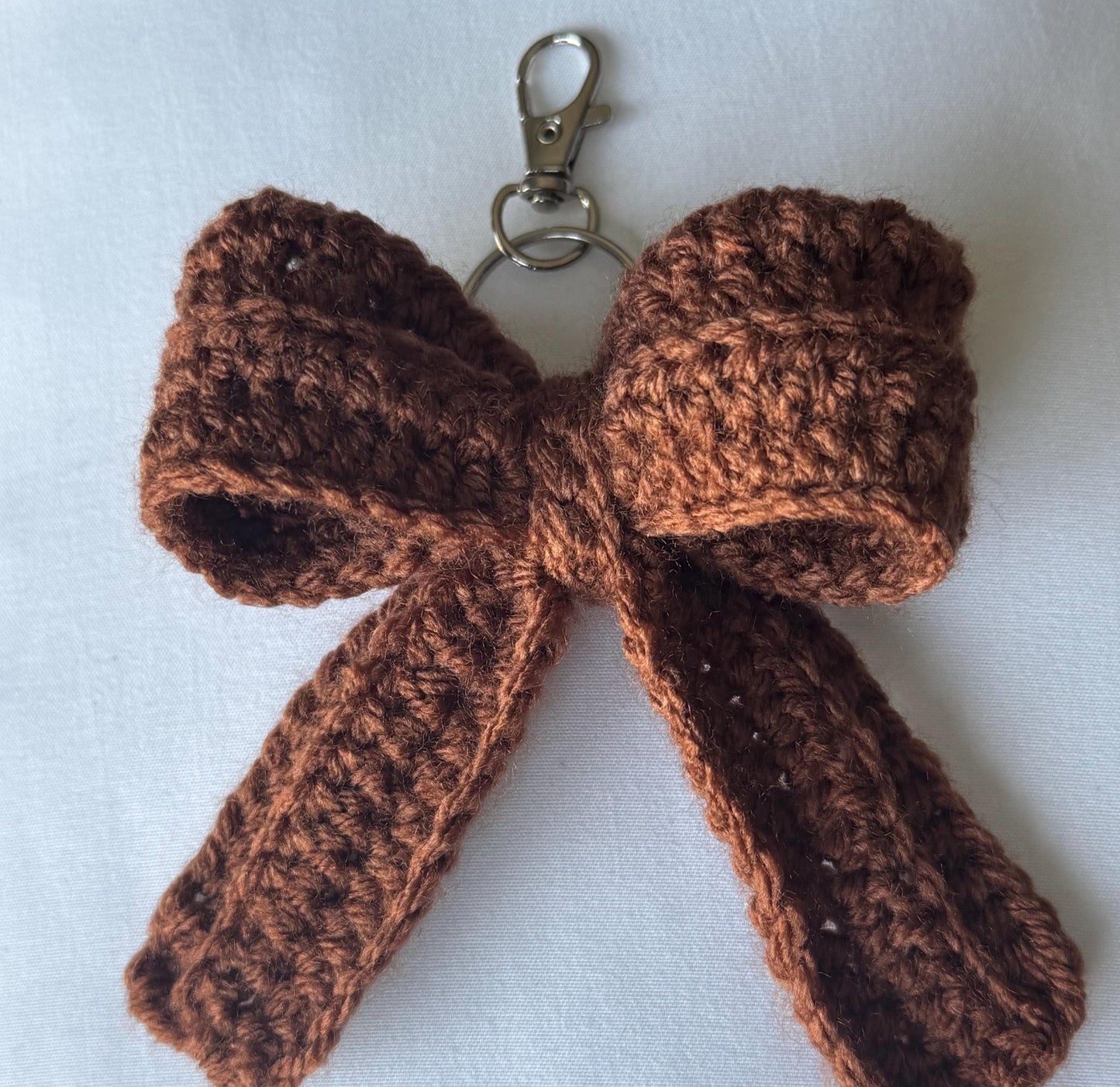 Handmade Crochet Bow Keychain | Mini Bag Charm Accessory