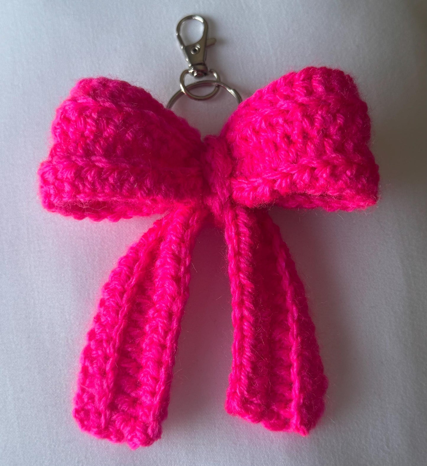 Handmade Crochet Bow Keychain | Mini Bag Charm Accessory
