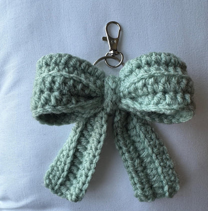 Handmade Crochet Bow Keychain | Mini Bag Charm Accessory