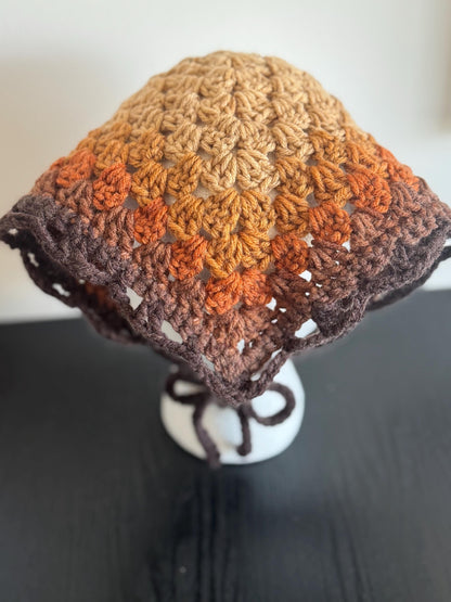 Handmade Crochet Bandana – Neutral Gradient