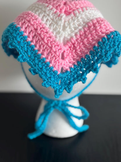 Pride Collection- Crochet Trans Flag Bandana