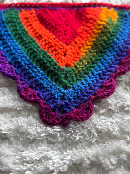 Pride Collection Handmade Crochet Bandana – Rainbow Flag