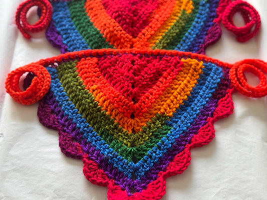 Pride Collection Handmade Crochet Bandana – Rainbow Flag