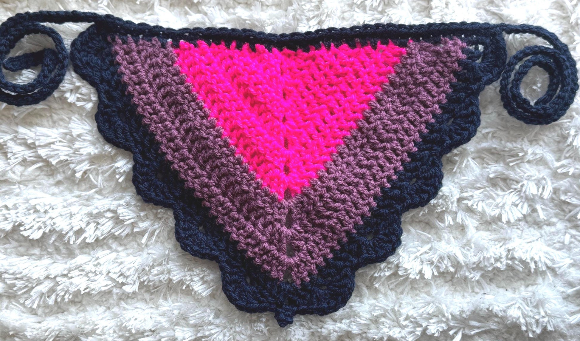 Pride Collection- Crochet Bi Flag Bandana