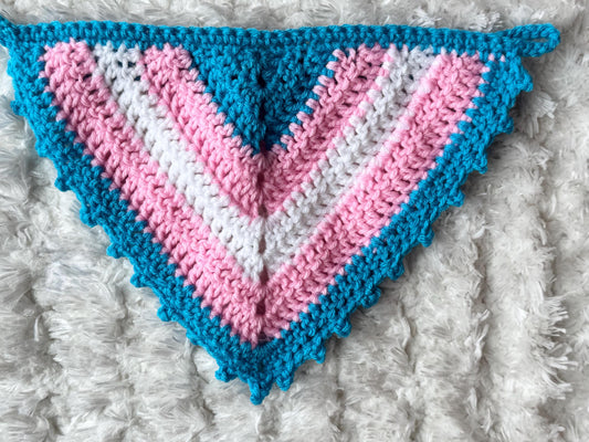Pride Collection- Crochet Trans Flag Bandana