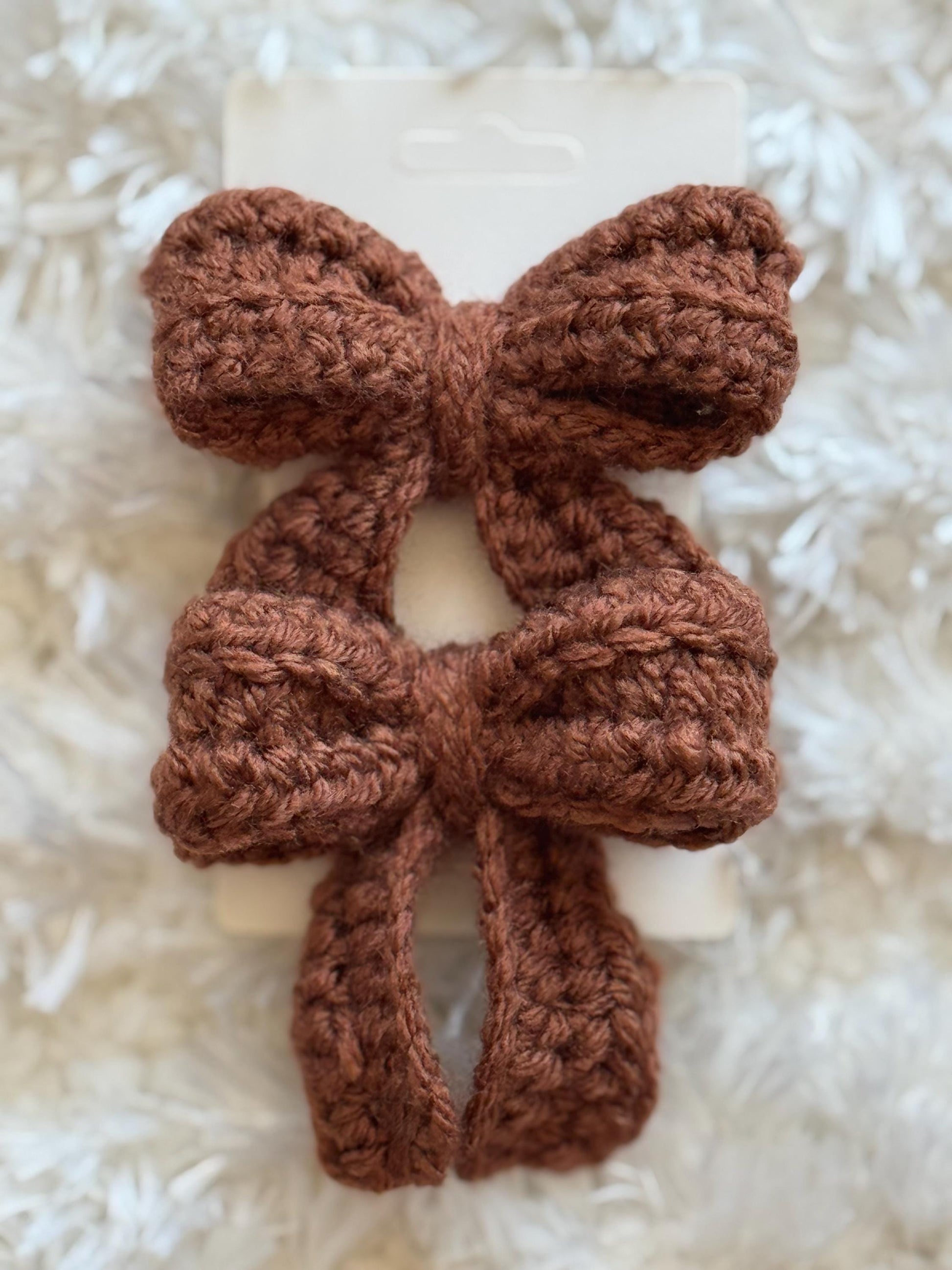 Handmade Crochet Bow Hair Clips – 2 Pack | Two Size Options w/ Multiple Colors Available