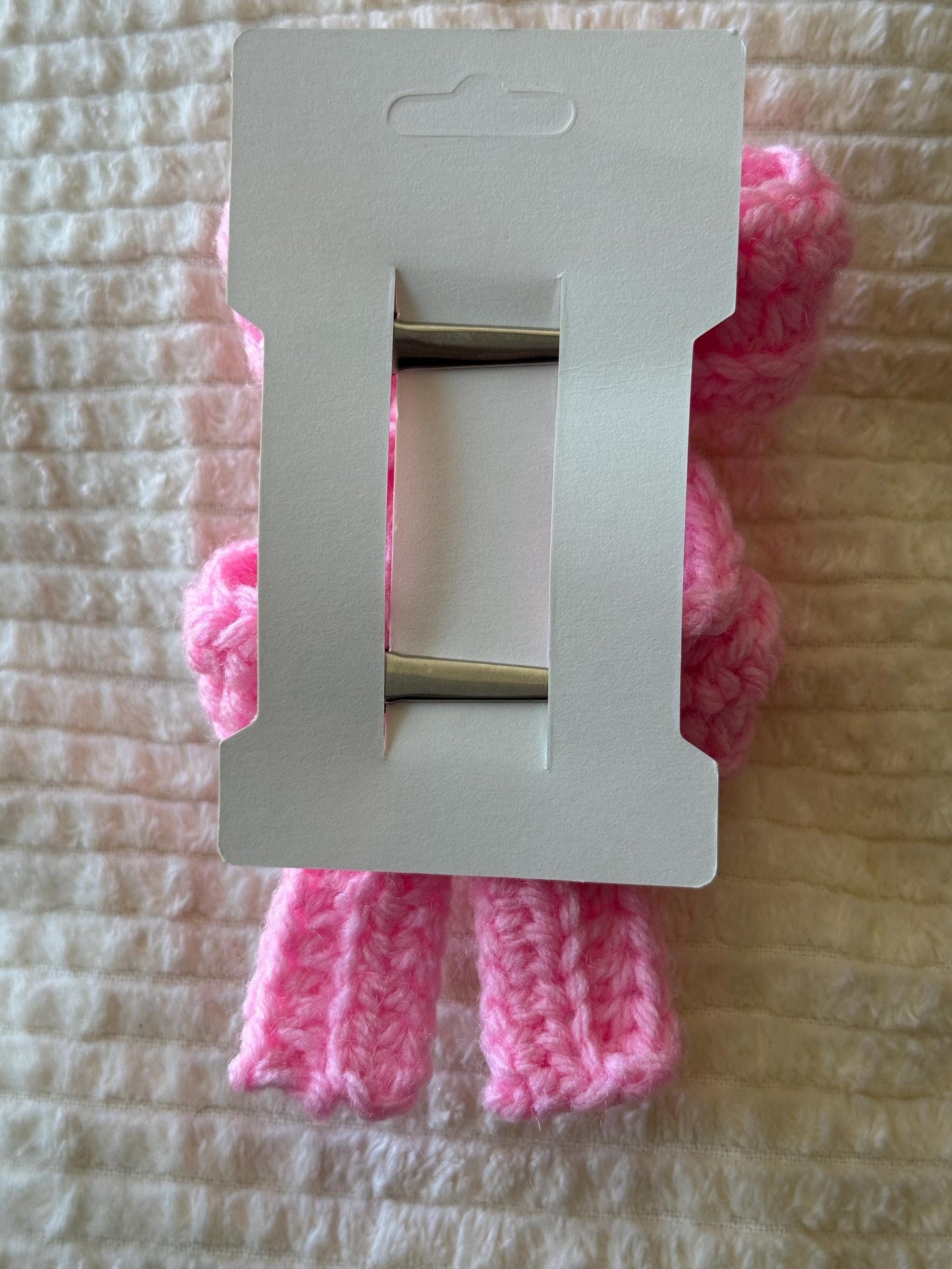 Handmade Crochet Bow Hair Clips – 2 Pack | Two Size Options w/ Multiple Colors Available