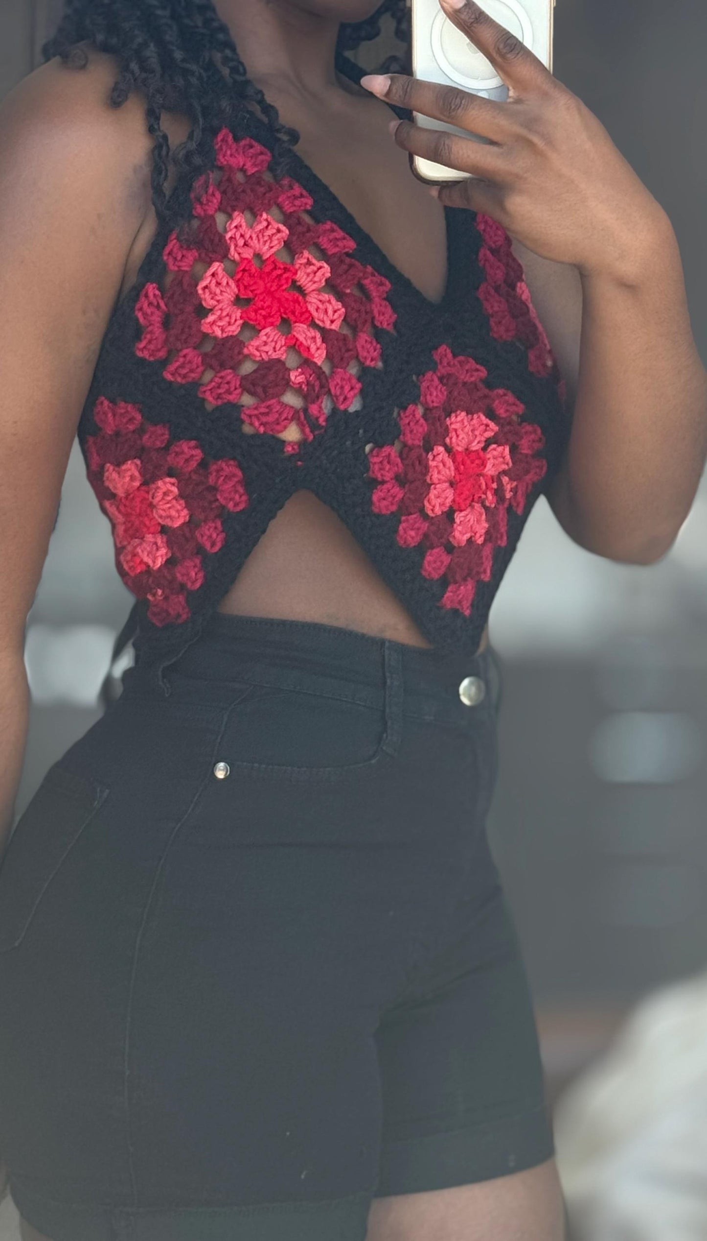 Granny Square Crochet Halter Top – Multiple Color Options Available