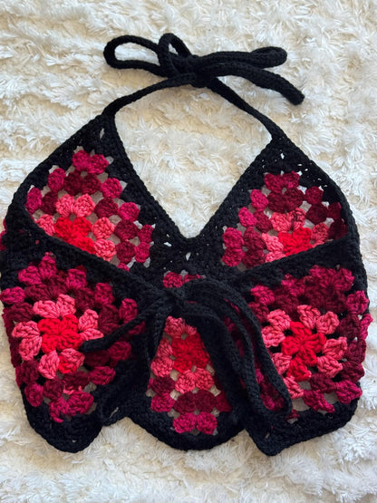 Granny Square Crochet Halter Top – Multiple Color Options Available