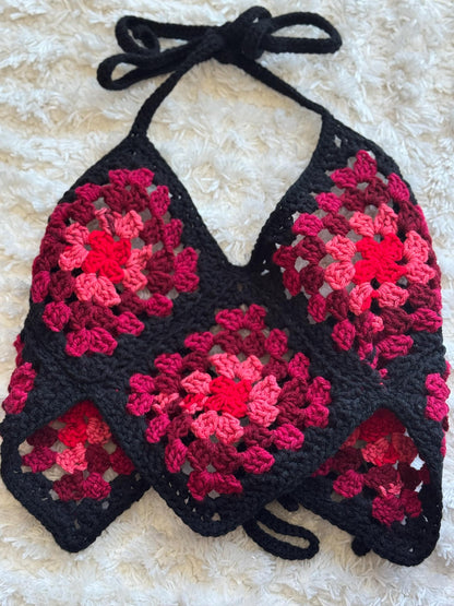 Granny Square Crochet Halter Top – Multiple Color Options Available