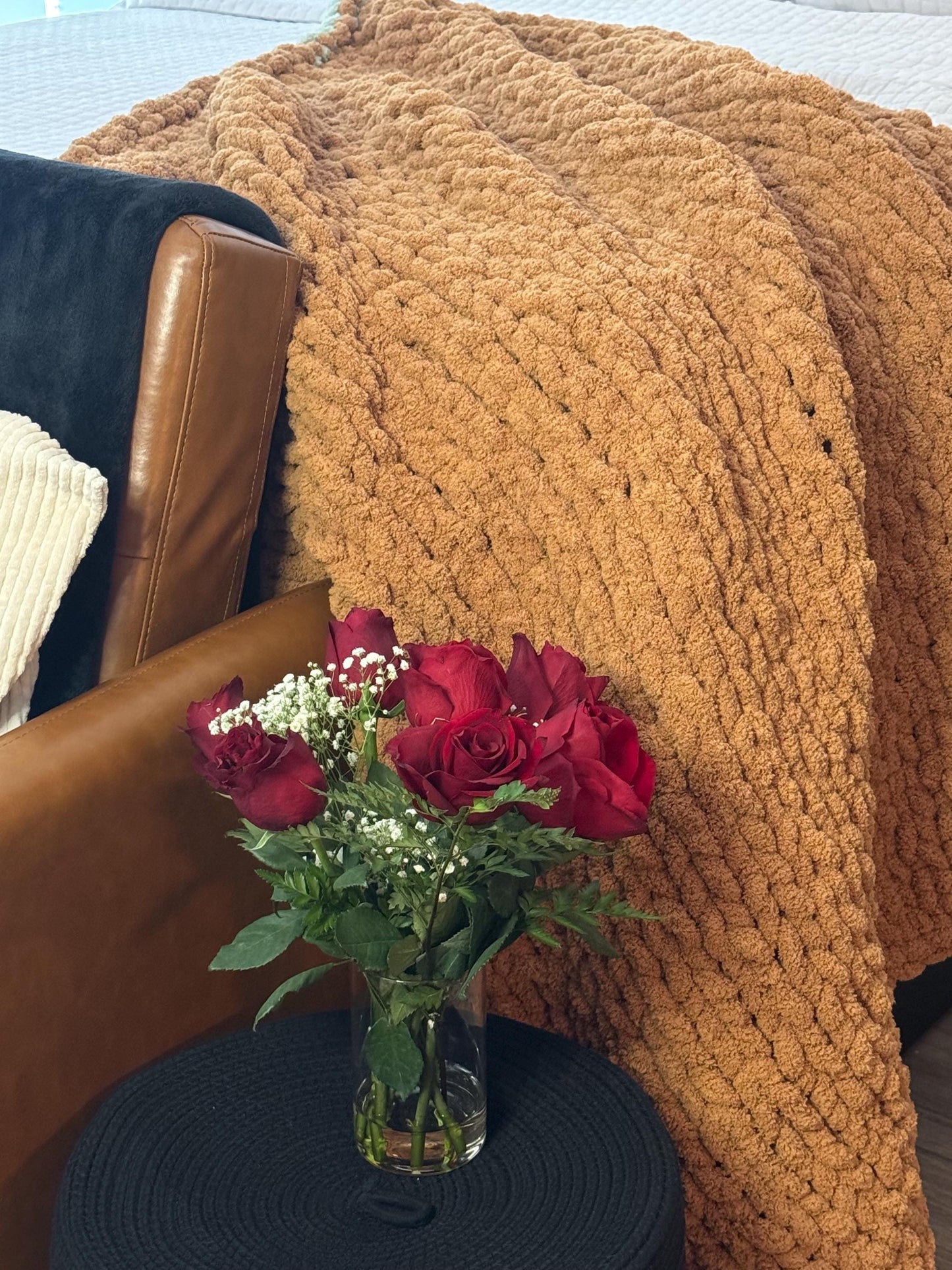 Chunky Knit Throw Blanket Customizable