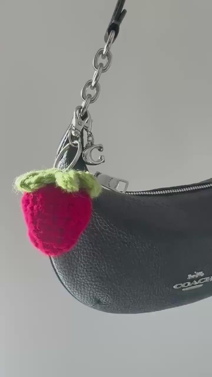 Handmade Crochet Strawberry Keychain | Bag Charm | Accessories